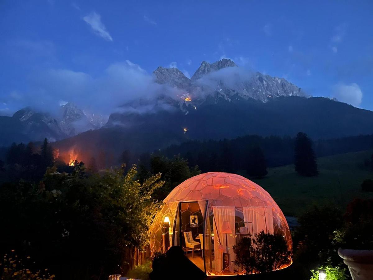 Bayern Resort Hotel - Adults Only - Mit Zugspitzblick - Eibsee-Naehe - Wellnessbereich - Naturpool Im Sommer Grainau Exterior foto